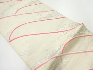 アンティーク　波にヱ霞模様織出し袋帯（材料）